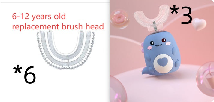 Children'S Electric Toothbrush Food Grade Silicone Oral 360 Degree Automatic Usb Charging Smart Children'S Toothbrush U-Shaped