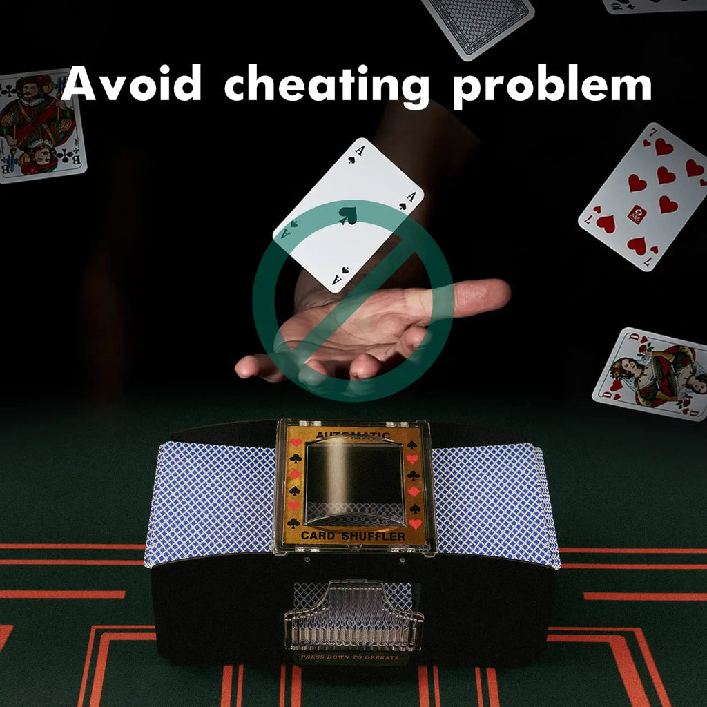 2 Decks Automatic Card machine 2 In 1 Playing Cards Texas Shuffling Dealing Battery-Operated Shuffler Multiplayer table Games