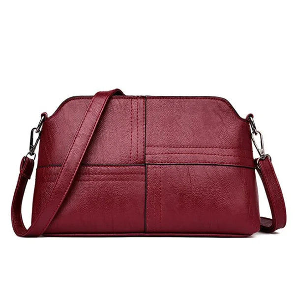 Vintage PU Leather Ladies Messenger Bags Small Splicing Handbag Luxury Design Shoulder Bag for Women Shopper Travel Totes