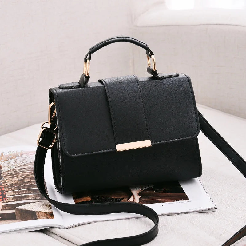 Hot Sale Flap Sling Shoulder Bags for Women Solid Color Crossbody Messenger Bag Purse Female Leather Handbag Pocket