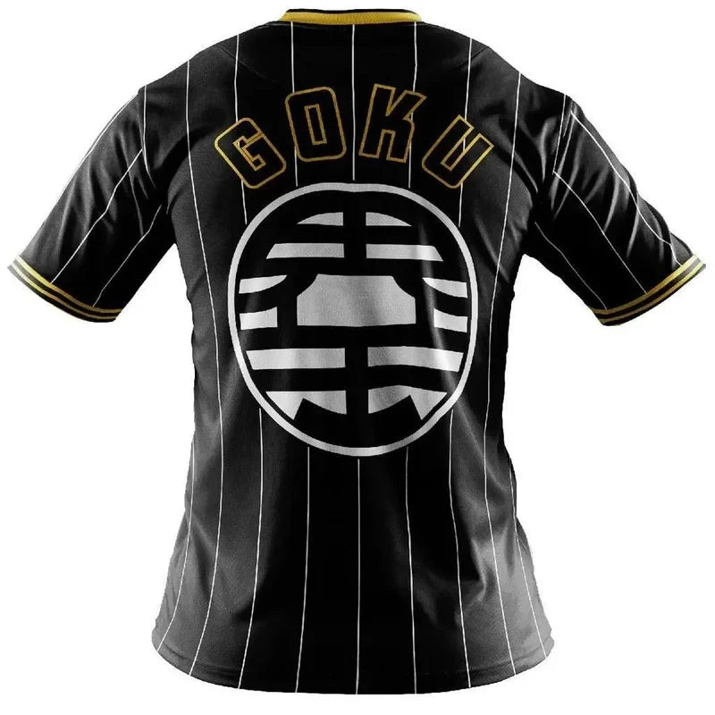 2026 Summer Dragon Ball Z Goku Kame Symbol Football Jersey, 3D Print Polyester Oversized Loose Sports T-Shirt for Men Women Kids