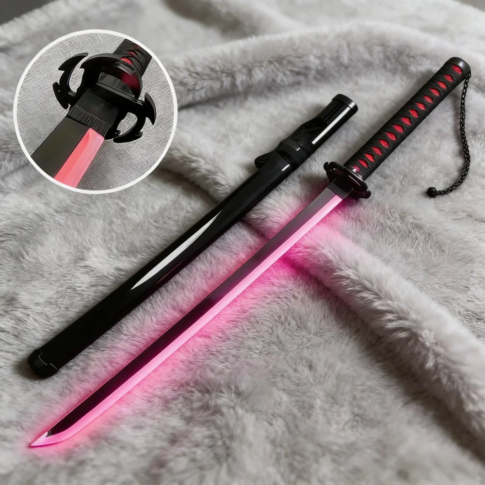 40inch Bleach Kuchiki Byakuya Katana Real Japanese Sword LED Mist Original Vapor Schwert Wood Lightsabre Cosplay Prop Toy Gift