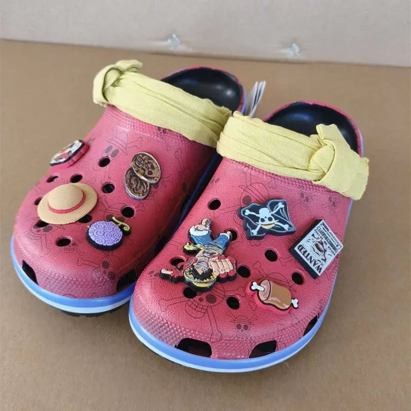 New 2026 Sandals Gift Anime ONE PIECE Luffy Cartoon Clogs Summer Beach Non-Slip EVA Closed Toe Comfort Ultra Cool