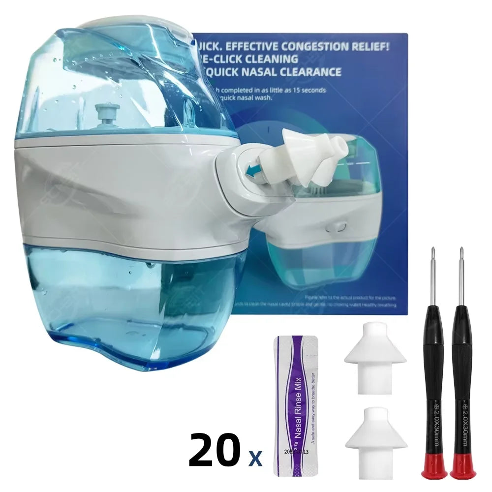 Electric Nasal Irrigator 360° Clean Nasal Cavity Nose Cleaner for Healthy Breathing Keep Nasal Cavity Clean