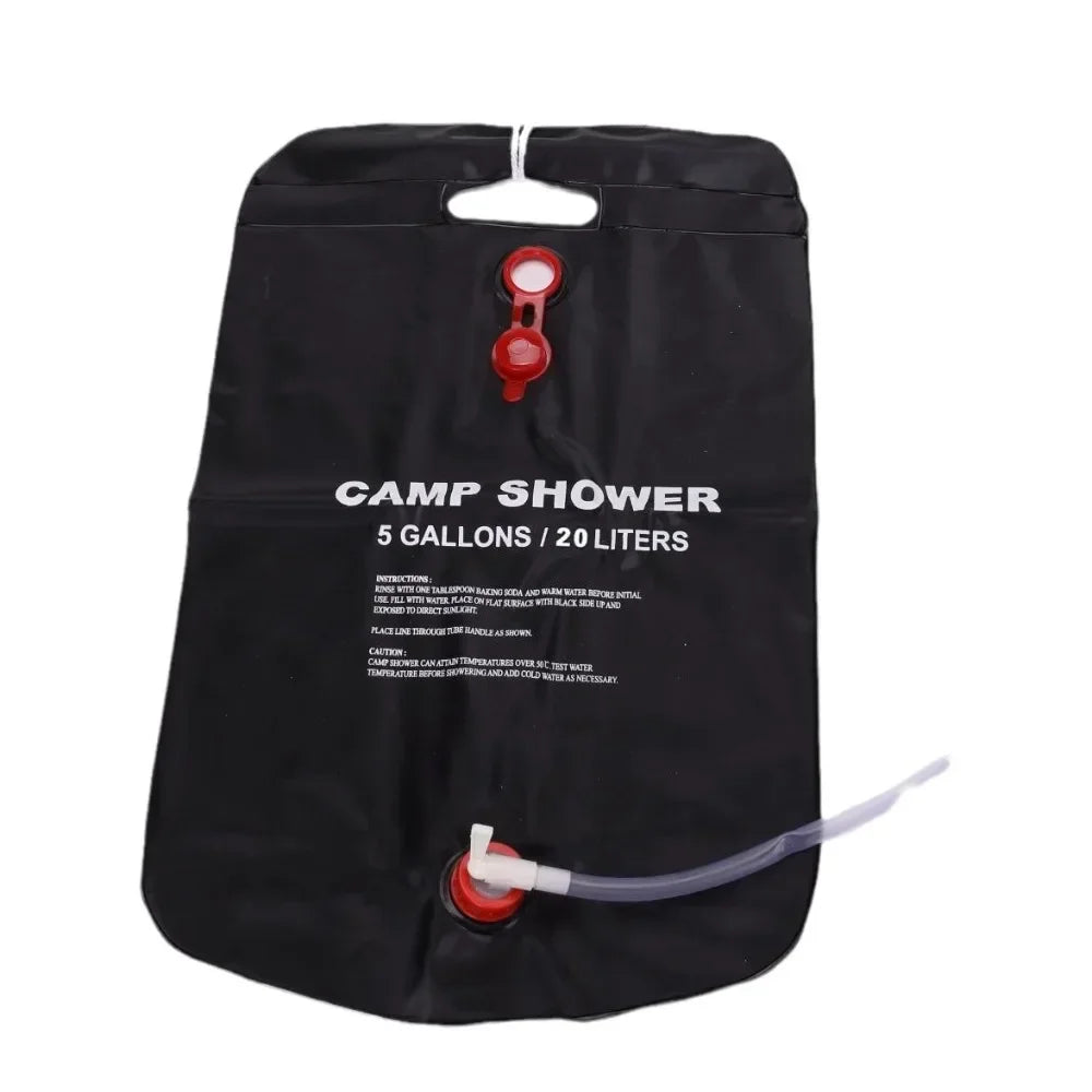 Large Capacity 20L Outdoor Shower Bag Solar Powered Heating for Camping Beach Trip Portable Bath Solution Outdoor Camping
