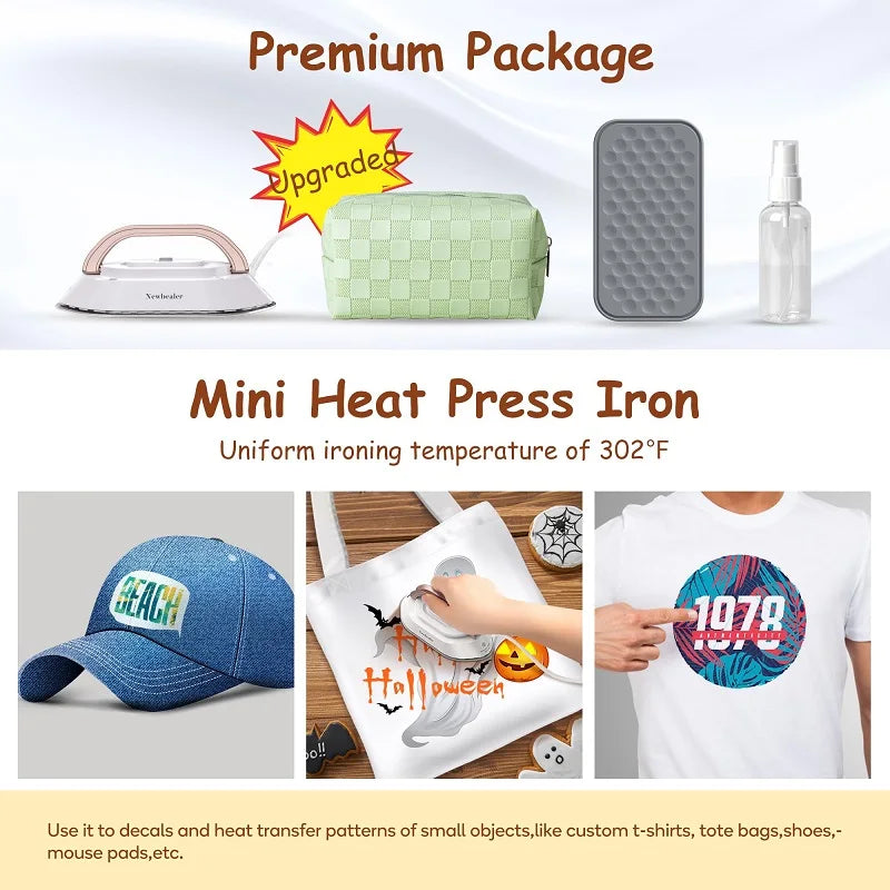 YUNCHI Portable Mini Electric Iron Dual-voltage Non-steam Travel Dry Iron 100-240V