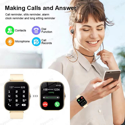 20226 New 1.83-inch Smartwatch Call Notifications Sleep Monitoring Activity Tracking Smart Watch Compatible with Android and iOS