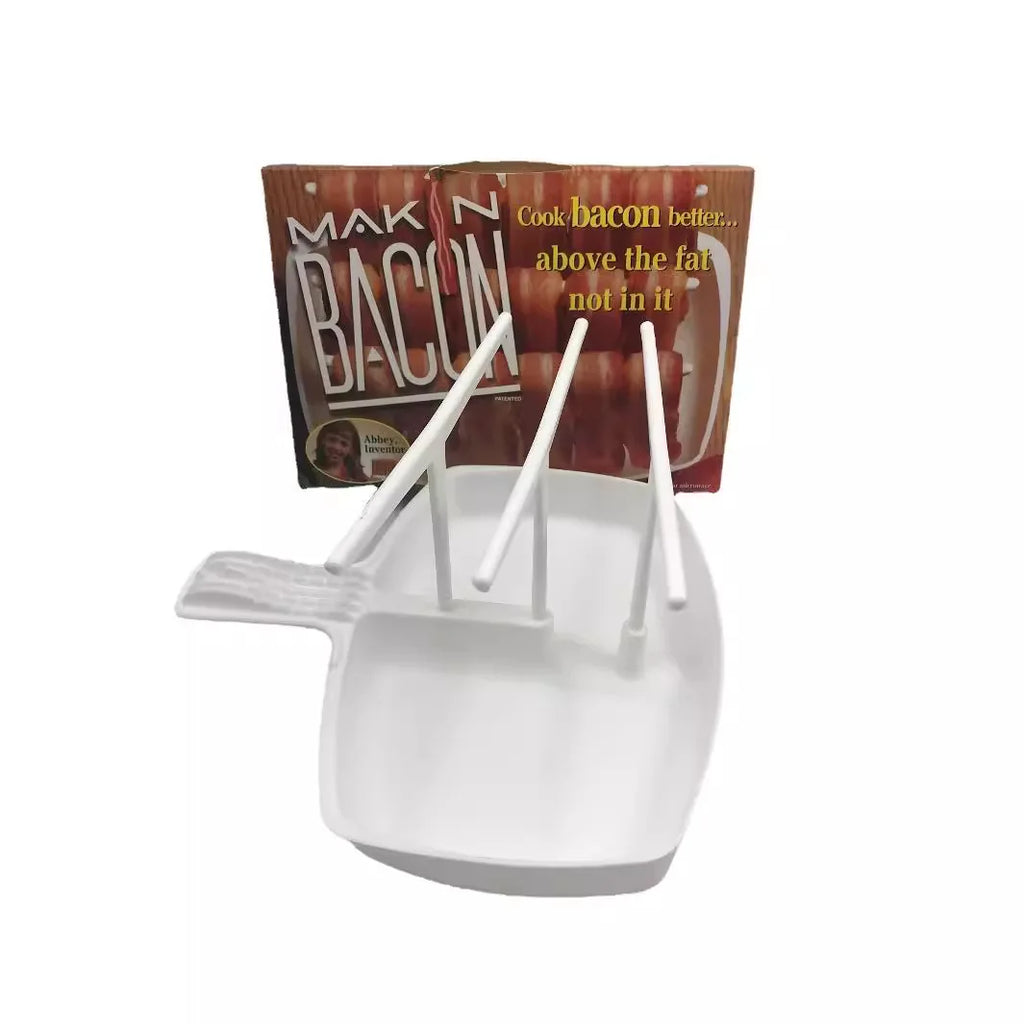 Plastic Microwave Bacon Oven Baking Tray Heat Resistance Barbecue Grill Bacon Rack Easy To Clean Bacon Hanger Breakfast Cookware