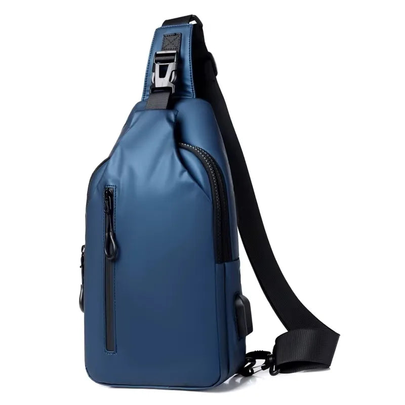 Trendy and Fashionable Chest Bag Solid Color Men Minimalist Chest Bag Outdoor Casual Fashion One Shoulder Crossbody Bag
