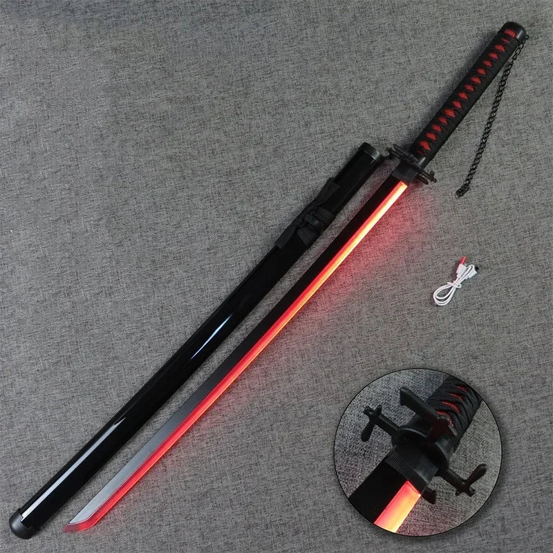 Luminous Bleach Katana Led Light Rukia Sword Anime Ichigo Cosplay Prop Ninja Knife Real Japanese Katana Bright Samurai Sabre Toy