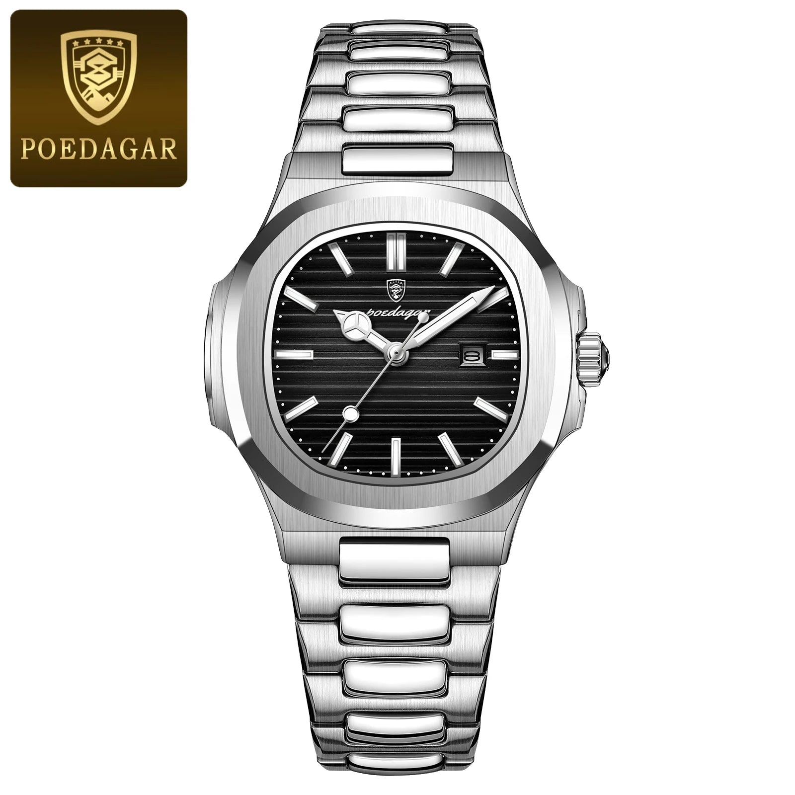 POEDAGAR Original Trendy Women's Watches Waterproof Luminous Date Ladies Wristwatch Stainless Steel Quartz Watch For Woman Reloj