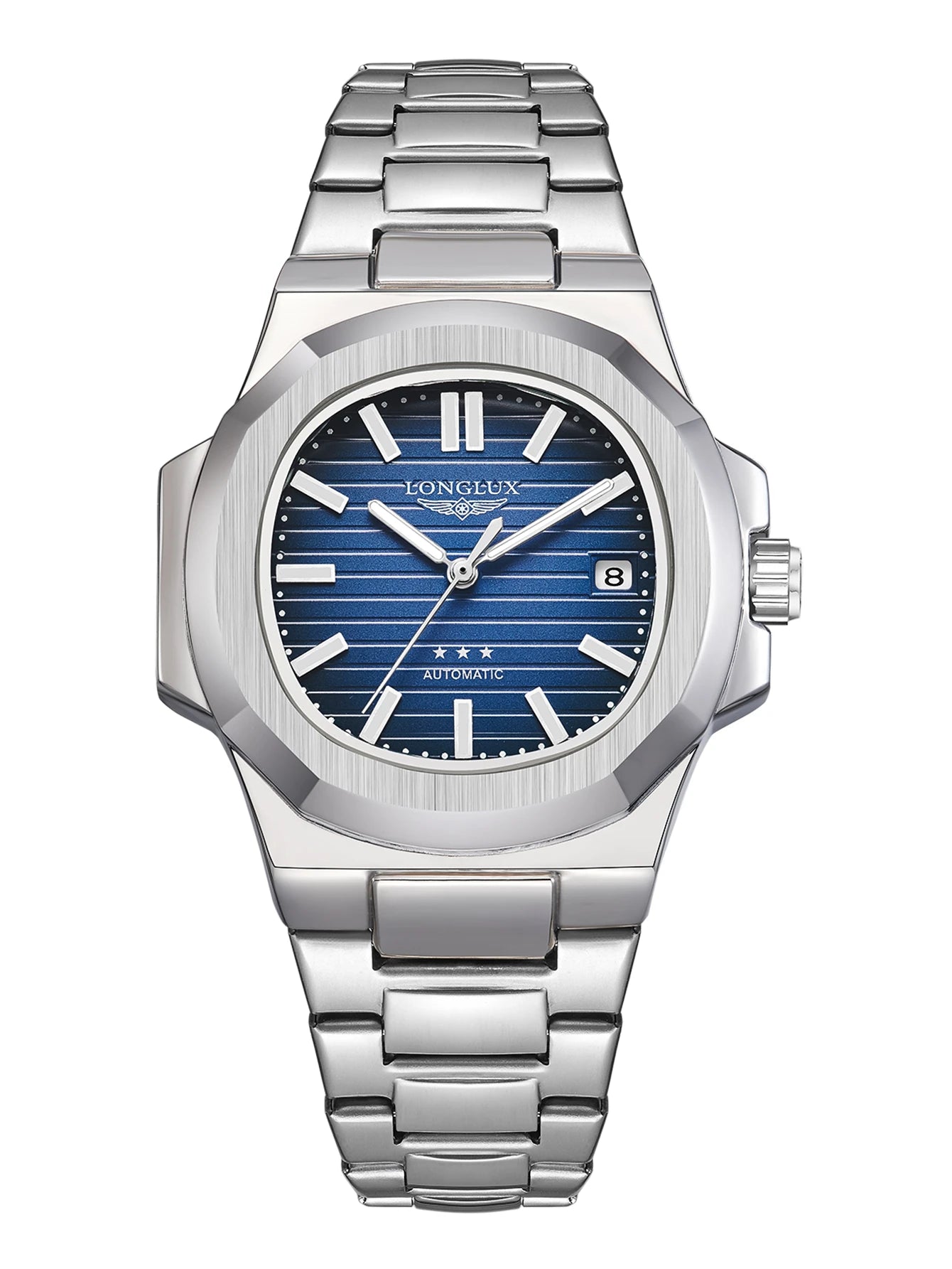 Men automatic watch business date mechanical watches waterproof stainless steel luminous luxury mens watch boyfriend gift
