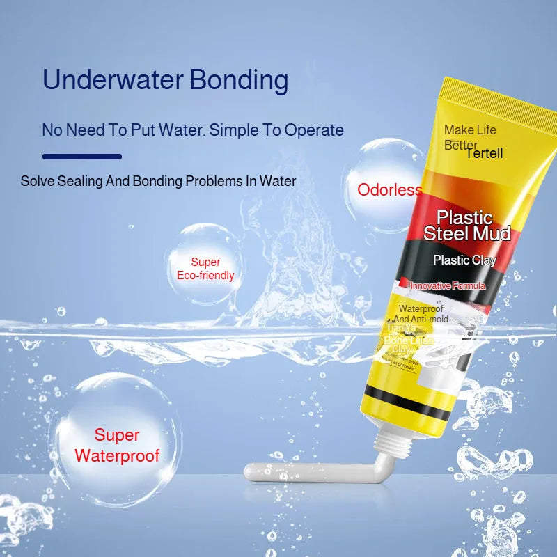 White Plastic Steel Mud Waterproof Glue Bathroom Toilet Waterproof and Mildew Proof Caulking Glue Sealing Kitchen Sink Dedicated