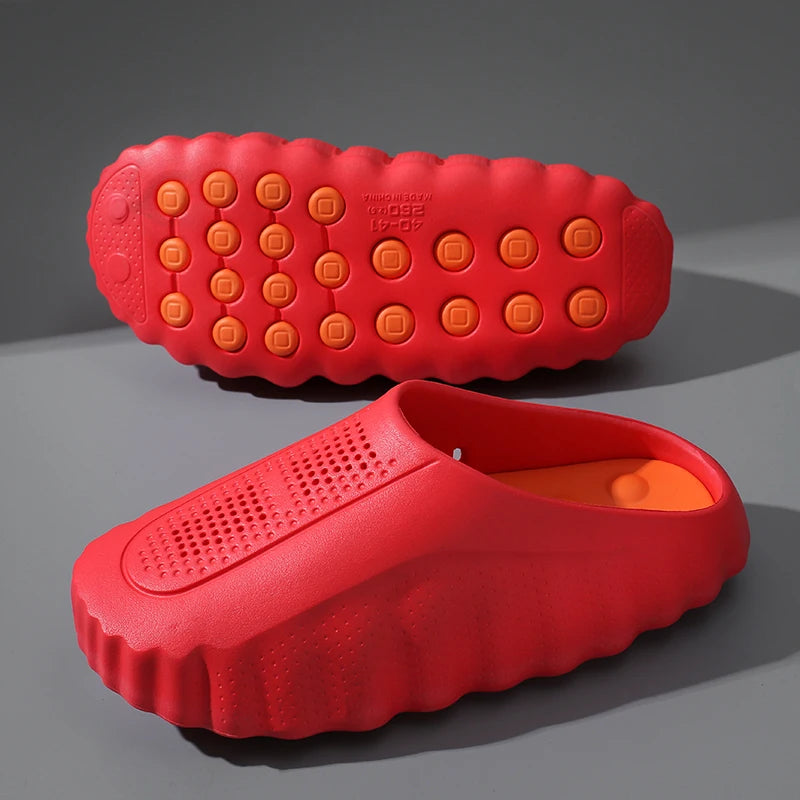 New Slippers Outdoor Soft Thick Sole Slides Breathable Sandals Non-Slip Bathroom Slippers Lightweight Summer Beach Sandals