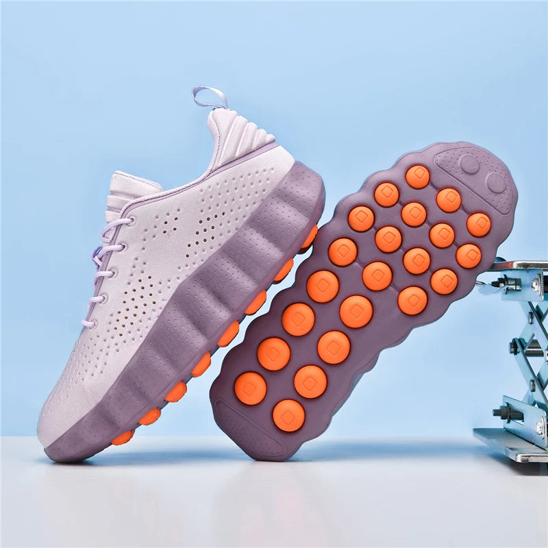 New Shoes Massage Particles Supercritical Cushioning Breathable Knit Sports Sneakers Non-slip Walking Shoe