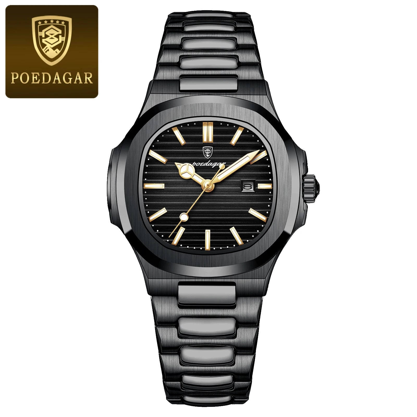 POEDAGAR Original Trendy Women's Watches Waterproof Luminous Date Ladies Wristwatch Stainless Steel Quartz Watch For Woman Reloj
