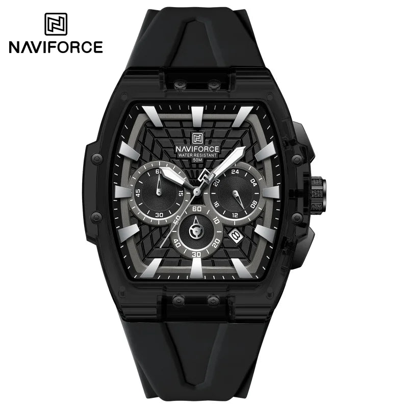 NAVIFORCE Top Brand Men Watches Multifunctional Chronograph Luminous Hands 30m Waterproof Silicone Strap Original Man Watch