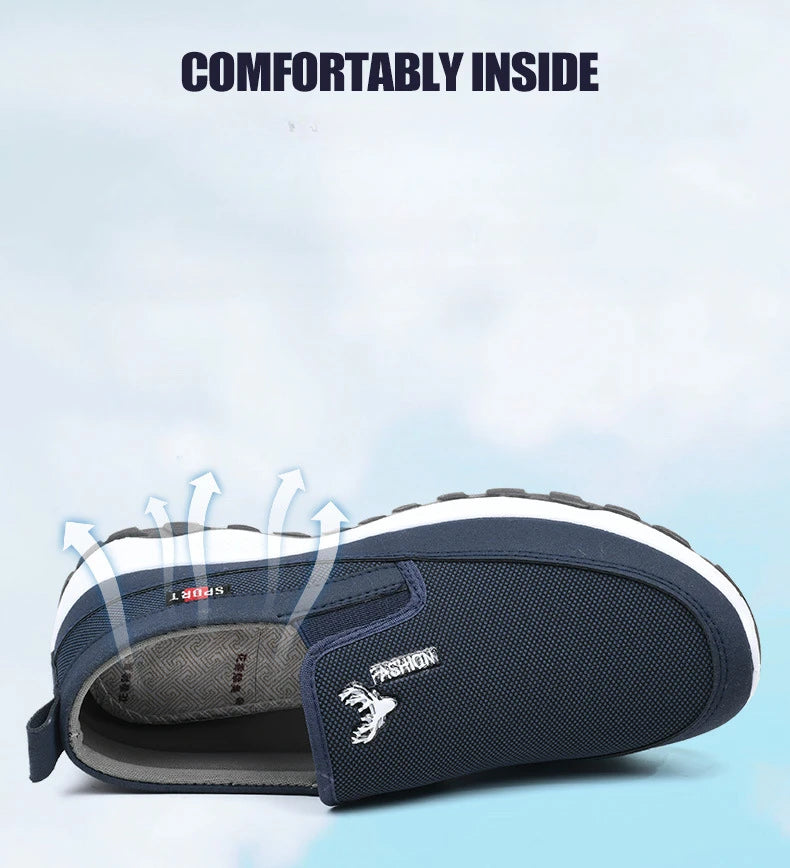 Men Sneakers Breathable Orthopedic Travel Plimsolls Slip On Comfortable for Outdoor Activity Hiking Walking