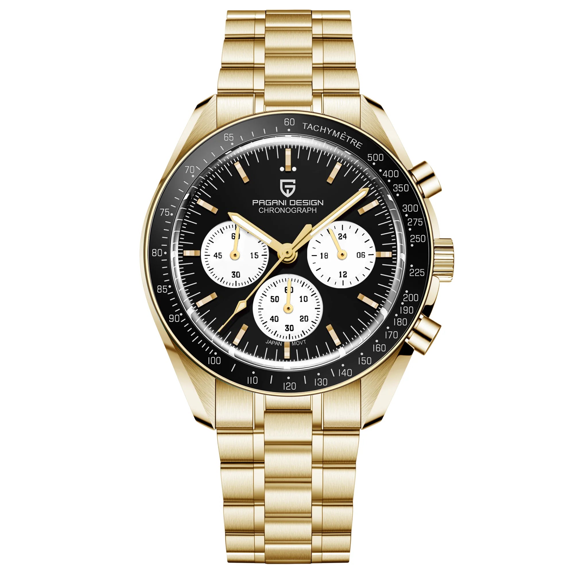 PAGANI DESIGN 2026 New Moon Men's Watches Luxury Quartz Watch For Men VK63 Chronograph AR Sapphire Mirror Ceramic Bezel Luminous
