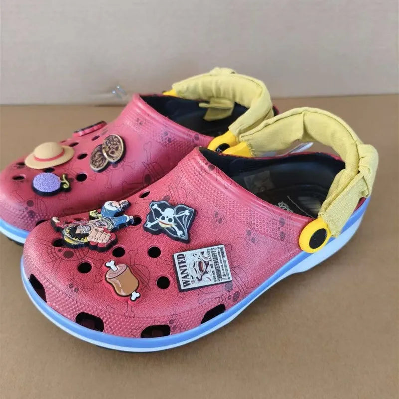 New 2026 Sandals Gift Anime ONE PIECE Luffy Cartoon Clogs Summer Beach Non-Slip EVA Closed Toe Comfort Ultra Cool