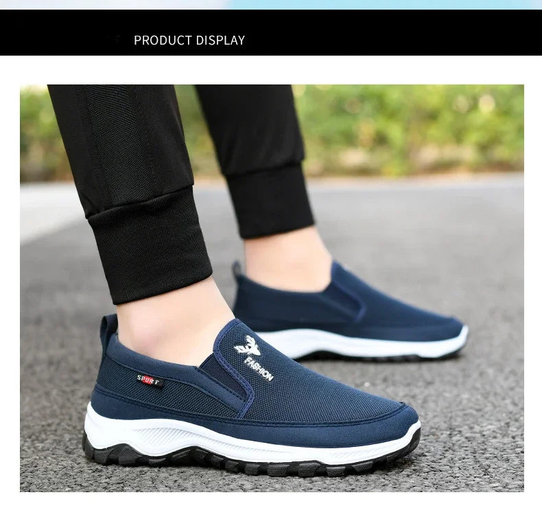 Men Sneakers Breathable Orthopedic Travel Plimsolls Slip On Comfortable for Outdoor Activity Hiking Walking
