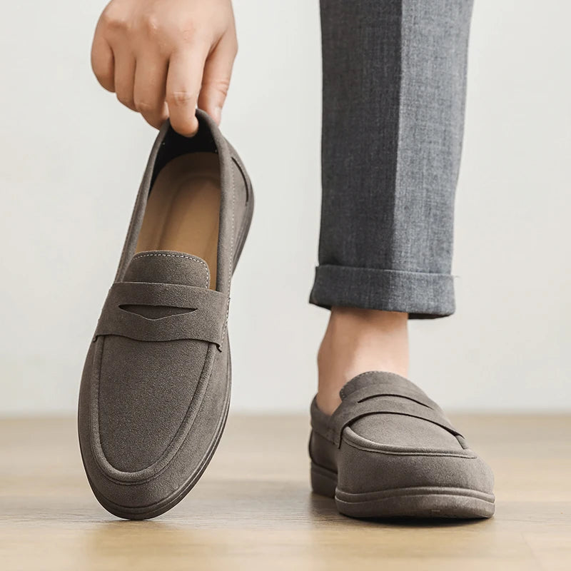 Men's Slip On Loafers Preppy Lightweight Breathable Comfort Outdoor Flats Non Slip Soft Sole Casual Daily Walking Shoes