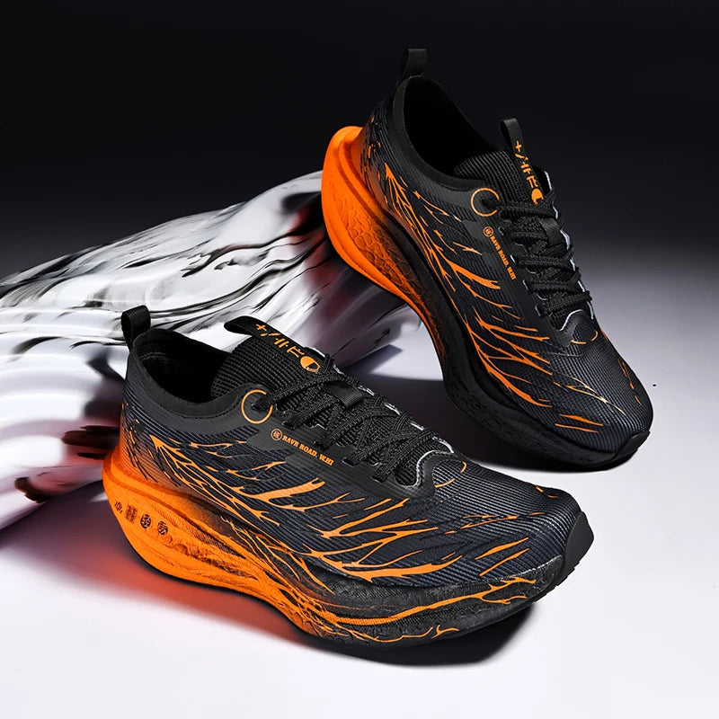 New Carbon Plate Sneakers Outdoor Soft Sole Mesh Sports Shoes Running Shoes Light Anti-Slip Casual Couple Tennis Shoes
