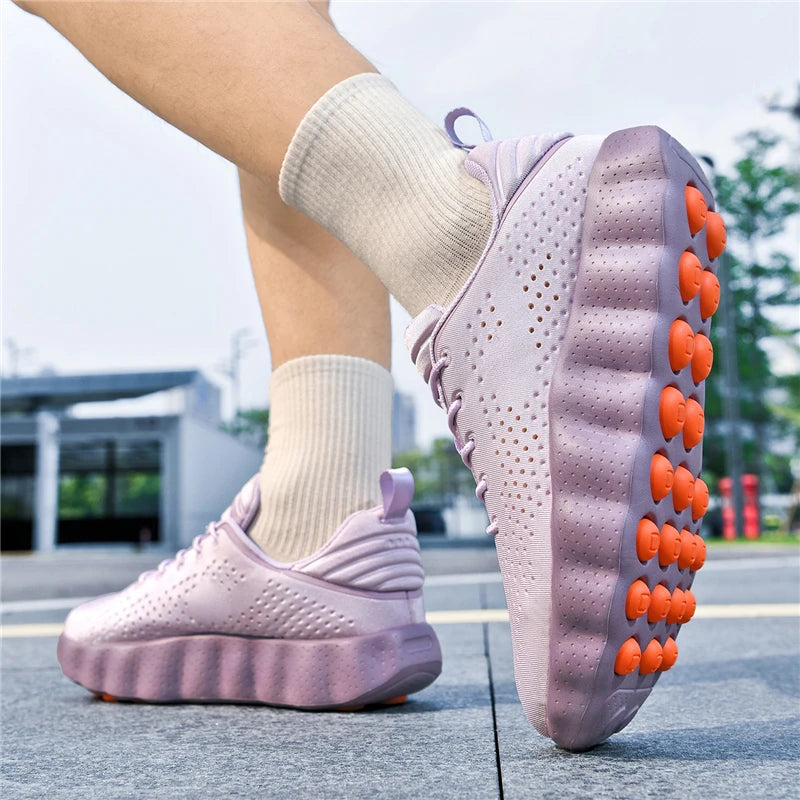 New Shoes Massage Particles Supercritical Cushioning Breathable Knit Sports Sneakers Non-slip Walking Shoe
