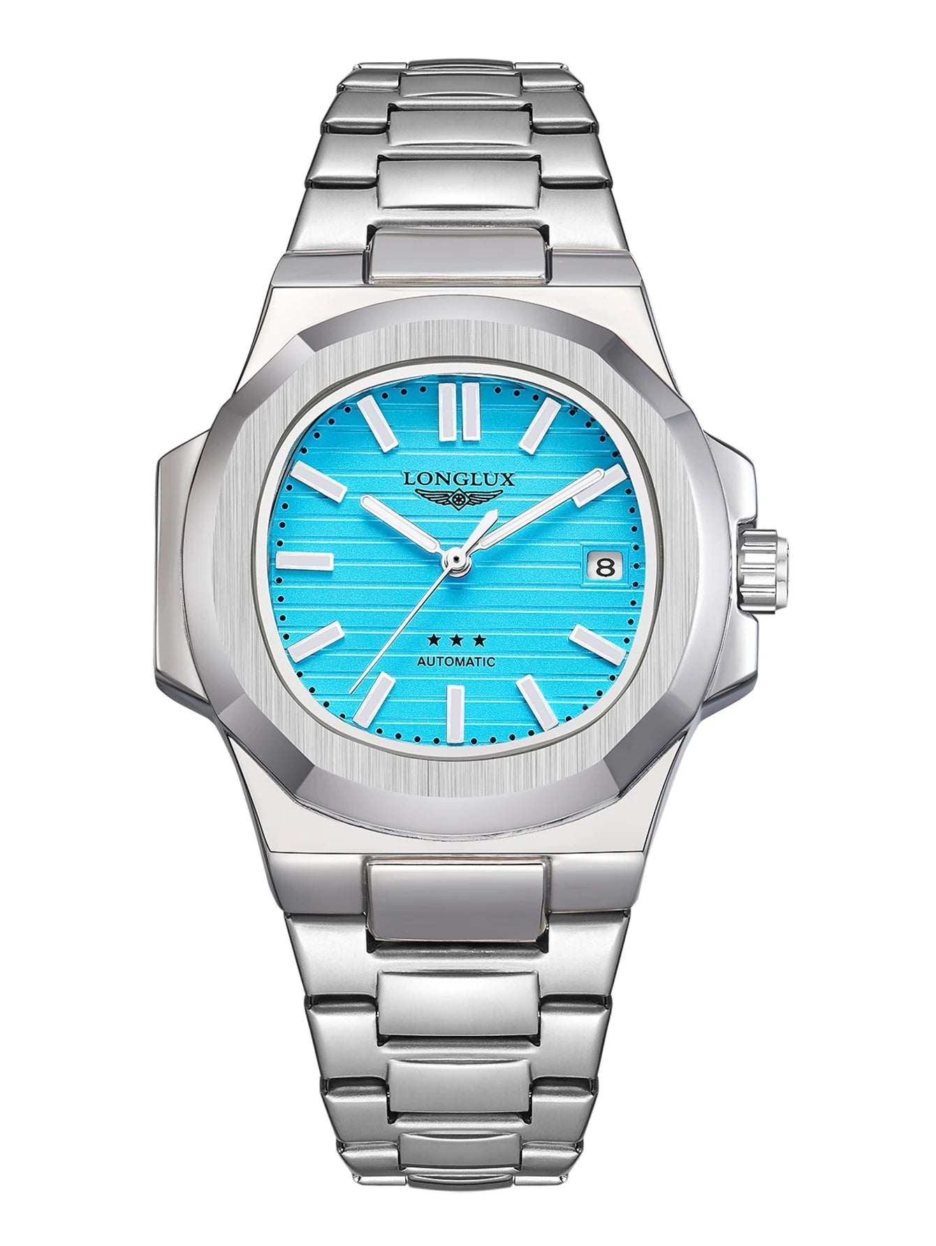 Men automatic watch business date mechanical watches waterproof stainless steel luminous luxury mens watch boyfriend gift