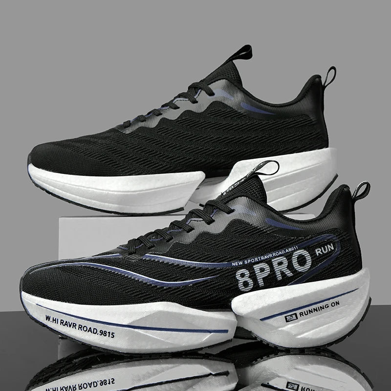 New Carbon Plate Sneakers Outdoor Soft Sole Mesh Sports Shoes Running Shoes Light Anti-Slip Casual Couple Tennis Shoes