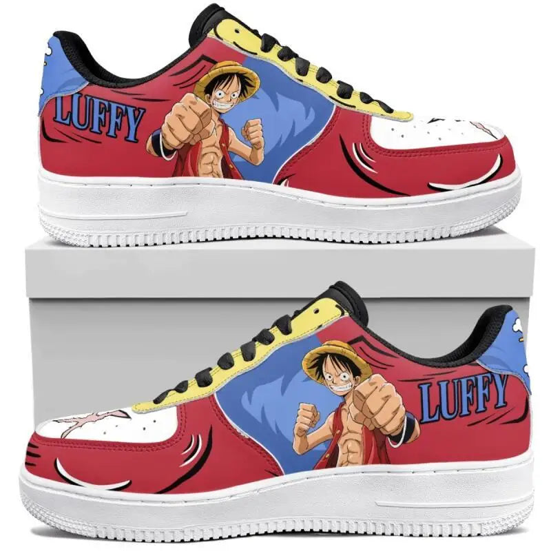 One Piece Anime High Top Shoes Leisure Male Female Basketball Shoes Sneakers Monkey D. Luffy Couple Shoes Customizable Gift