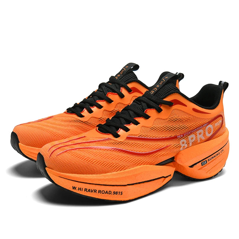 New Carbon Plate Sneakers Outdoor Soft Sole Mesh Sports Shoes Running Shoes Light Anti-Slip Casual Couple Tennis Shoes