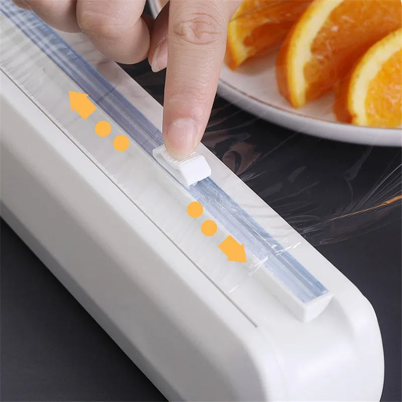 Plastic Wrap Dispenser With Cutter Film Wrap Dispenser Kitchen Tools Food Cling Film Dispenser Kitchen Accessories