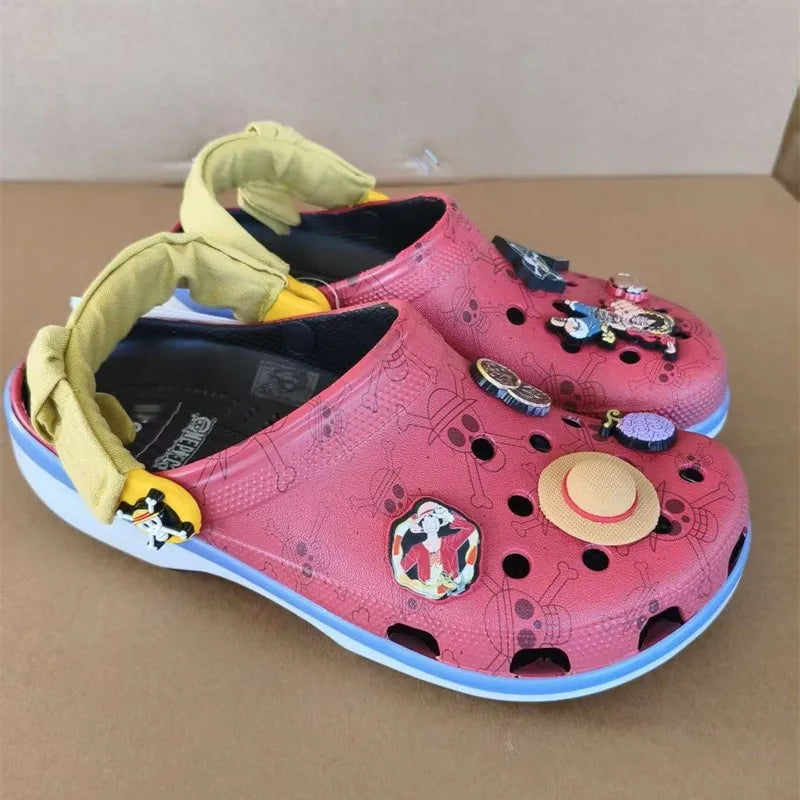 New 2026 Sandals Gift Anime ONE PIECE Luffy Cartoon Clogs Summer Beach Non-Slip EVA Closed Toe Comfort Ultra Cool