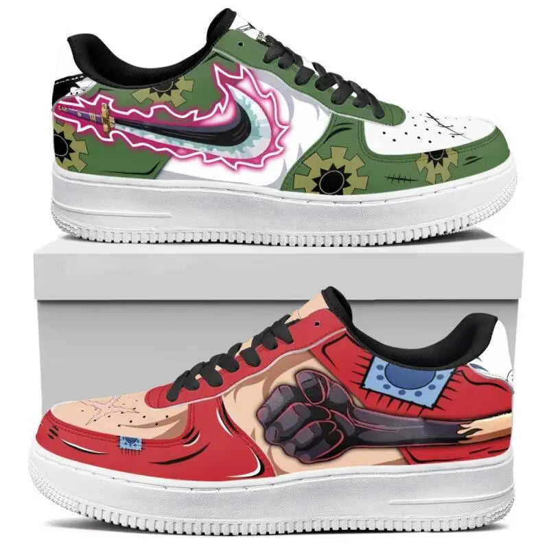 One Piece Anime High Top Shoes Leisure Male Female Basketball Shoes Sneakers Monkey D. Luffy Couple Shoes Customizable Gift