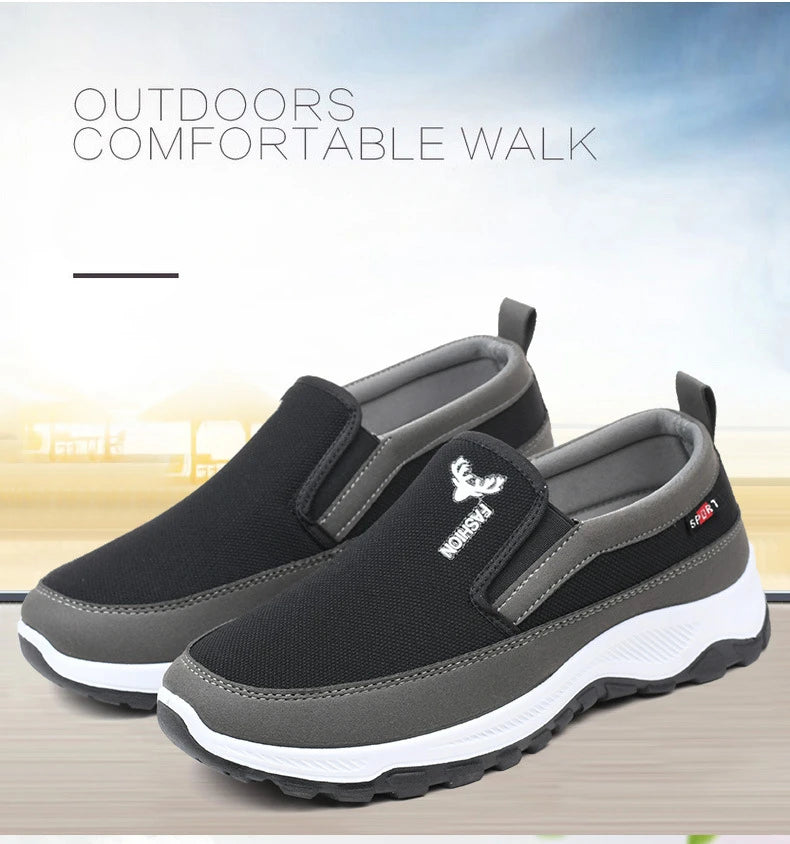 Men Sneakers Breathable Orthopedic Travel Plimsolls Slip On Comfortable for Outdoor Activity Hiking Walking