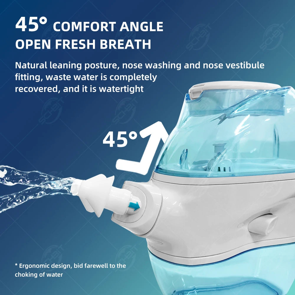 Electric Nasal Irrigator 360° Clean Nasal Cavity Nose Cleaner for Healthy Breathing Keep Nasal Cavity Clean