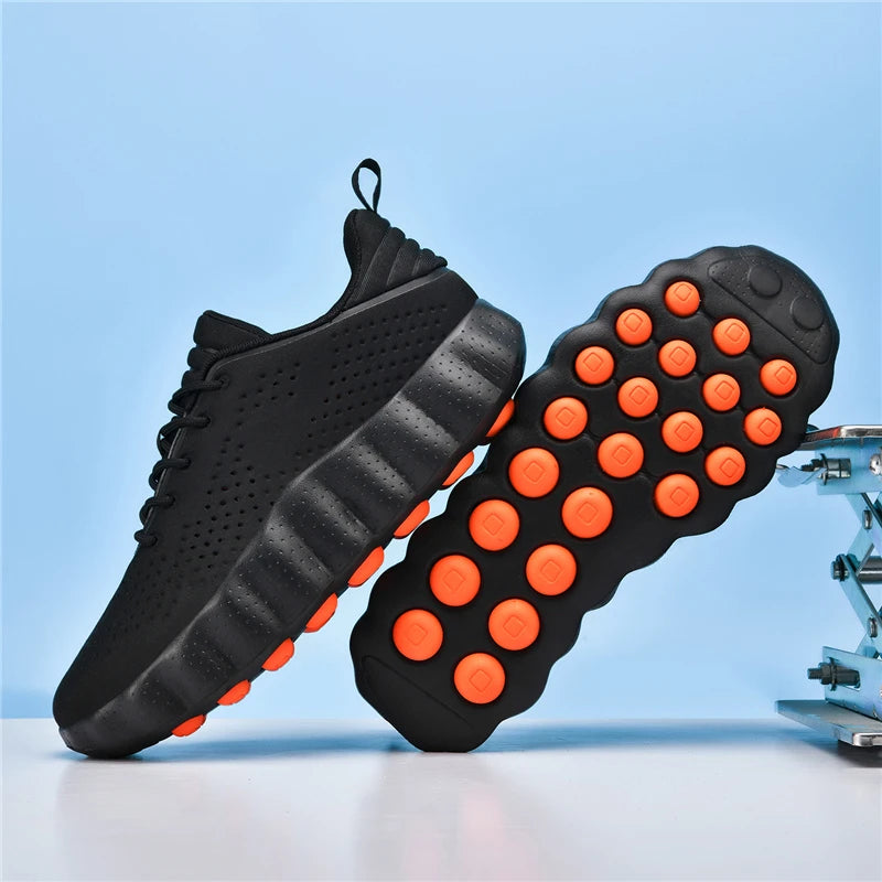 New Shoes Massage Particles Supercritical Cushioning Breathable Knit Sports Sneakers Non-slip Walking Shoe
