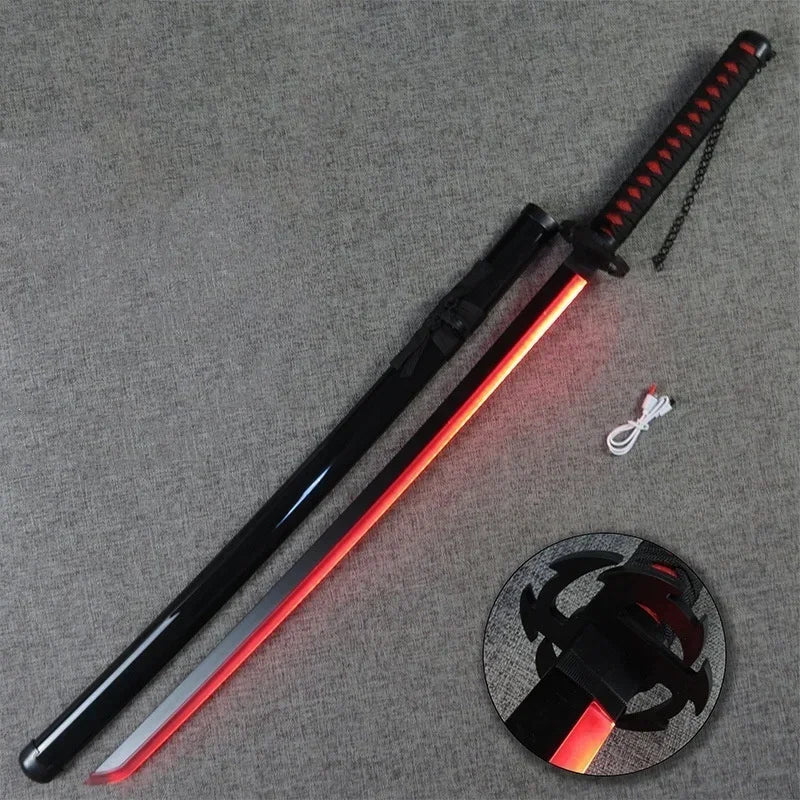 Luminous Bleach Katana Led Light Rukia Sword Anime Ichigo Cosplay Prop Ninja Knife Real Japanese Katana Bright Samurai Sabre Toy