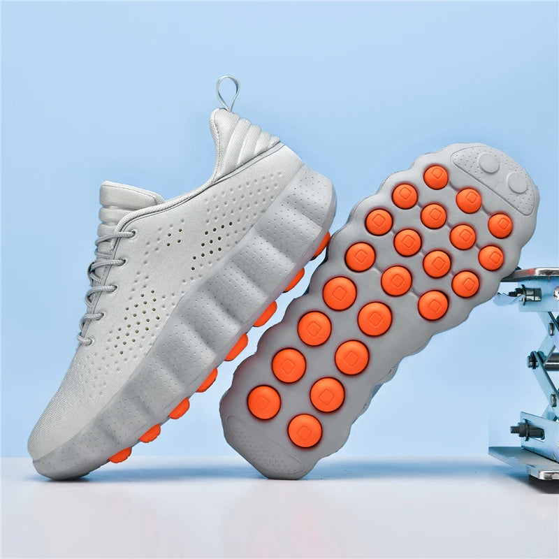 New Shoes Massage Particles Supercritical Cushioning Breathable Knit Sports Sneakers Non-slip Walking Shoe