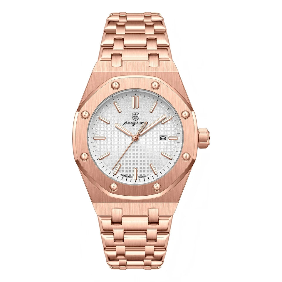 PAAZOMU Luxury Quartz Man Wristwatch Sport Men Watches Waterproof Luminous Date Week Stainless Steel Men's Watch Male Reloj+box
