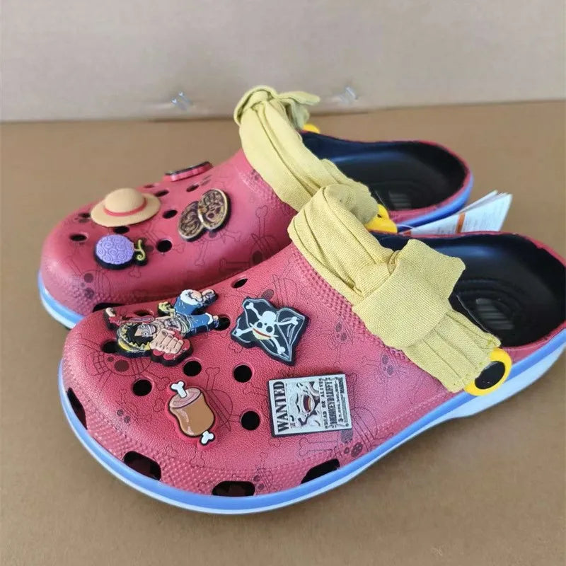 New 2026 Sandals Gift Anime ONE PIECE Luffy Cartoon Clogs Summer Beach Non-Slip EVA Closed Toe Comfort Ultra Cool