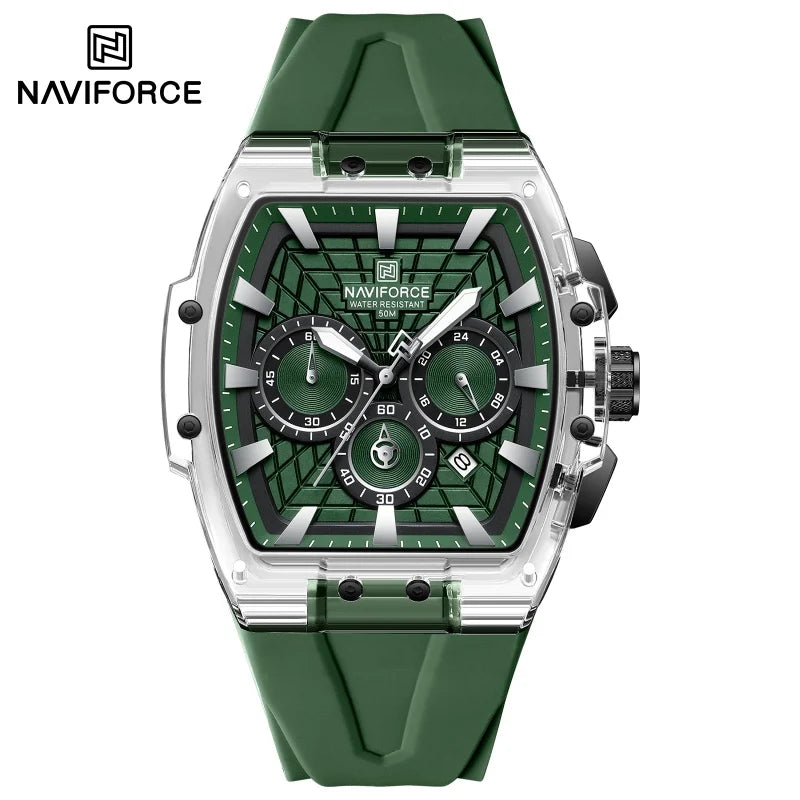 NAVIFORCE Top Brand Men Watches Multifunctional Chronograph Luminous Hands 30m Waterproof Silicone Strap Original Man Watch