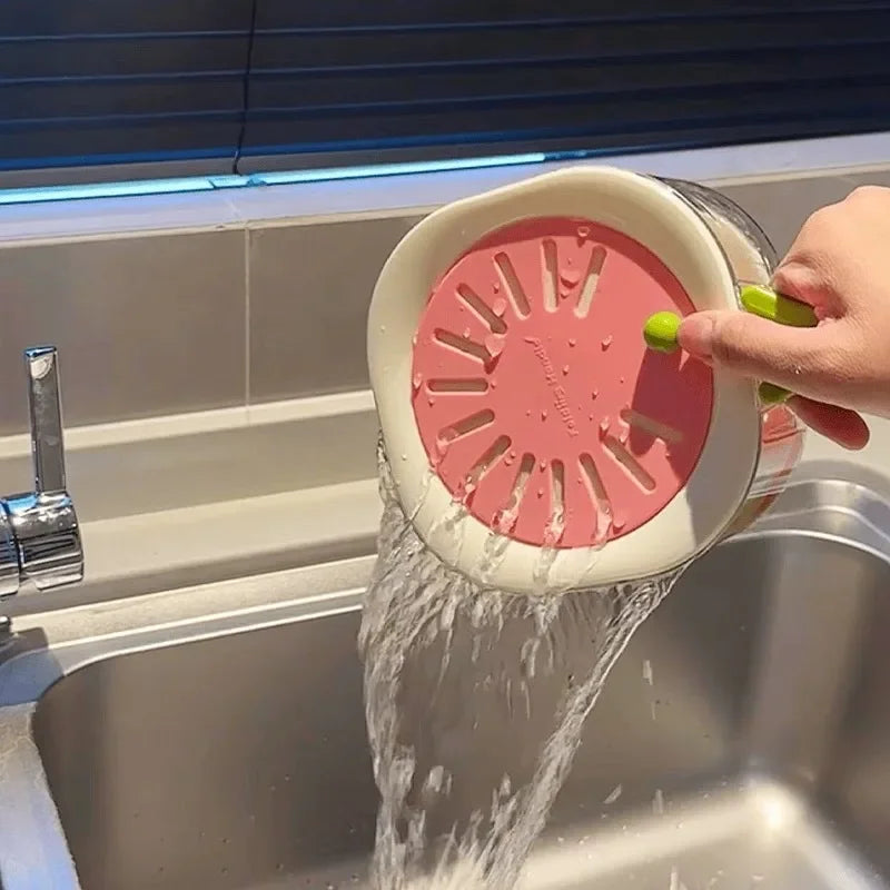 Kitchen Good Helper Tap Washing Basin Filter Water Drain Basket Food Grade Plastic Fruit Washing Basket Cute Food Drain Basket
