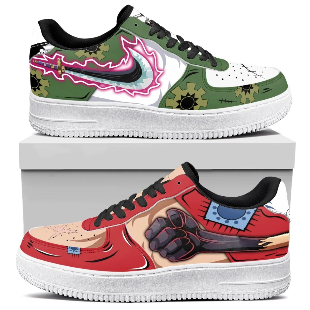 One Piece Anime High Top Shoes Leisure Male Female Basketball Shoes Sneakers Monkey D. Luffy Couple Shoes Customizable Gift
