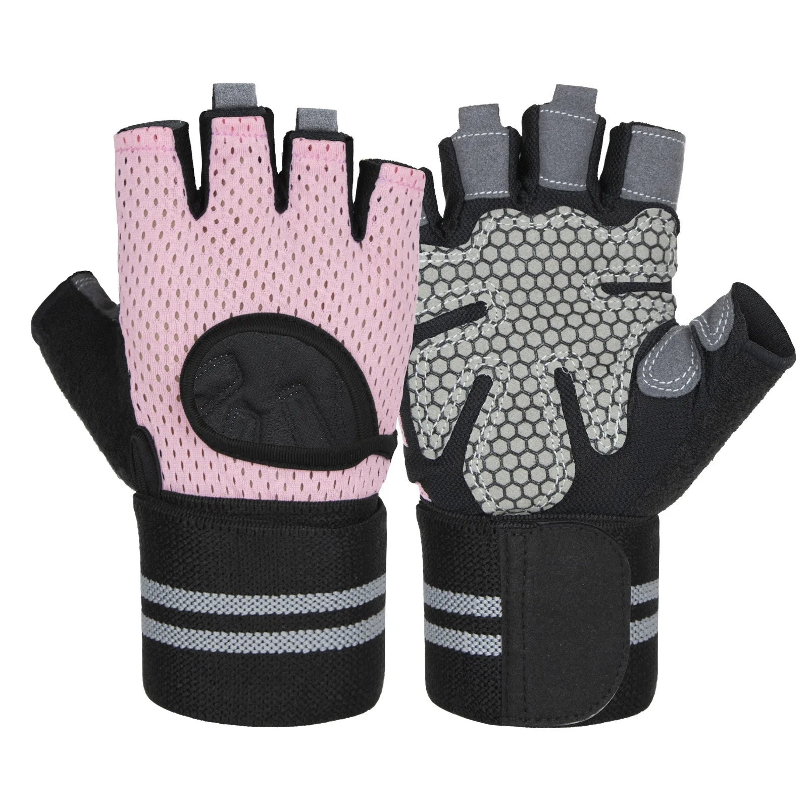 Anti Slip Shock Breathable Half Finger Gloves Breathable Cycling Gloves Fitness Gym Bodybuilding Crossfit Exercise Sports Gloves