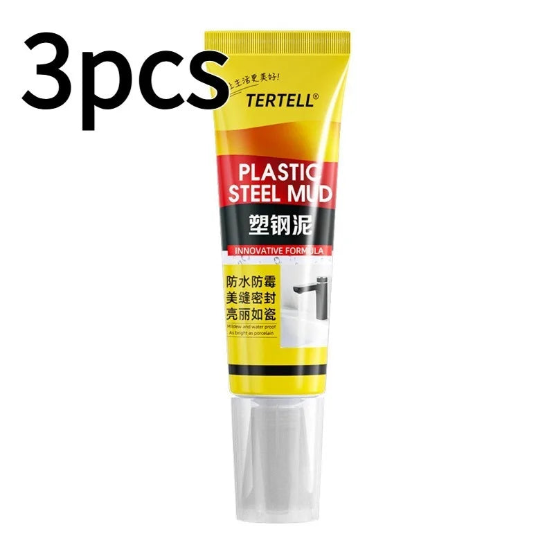 White Plastic Steel Mud Waterproof Glue Bathroom Toilet Waterproof and Mildew Proof Caulking Glue Sealing Kitchen Sink Dedicated