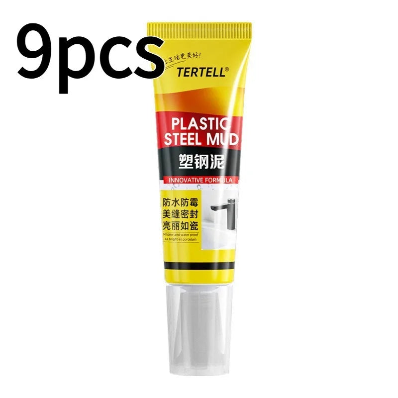 White Plastic Steel Mud Waterproof Glue Bathroom Toilet Waterproof and Mildew Proof Caulking Glue Sealing Kitchen Sink Dedicated
