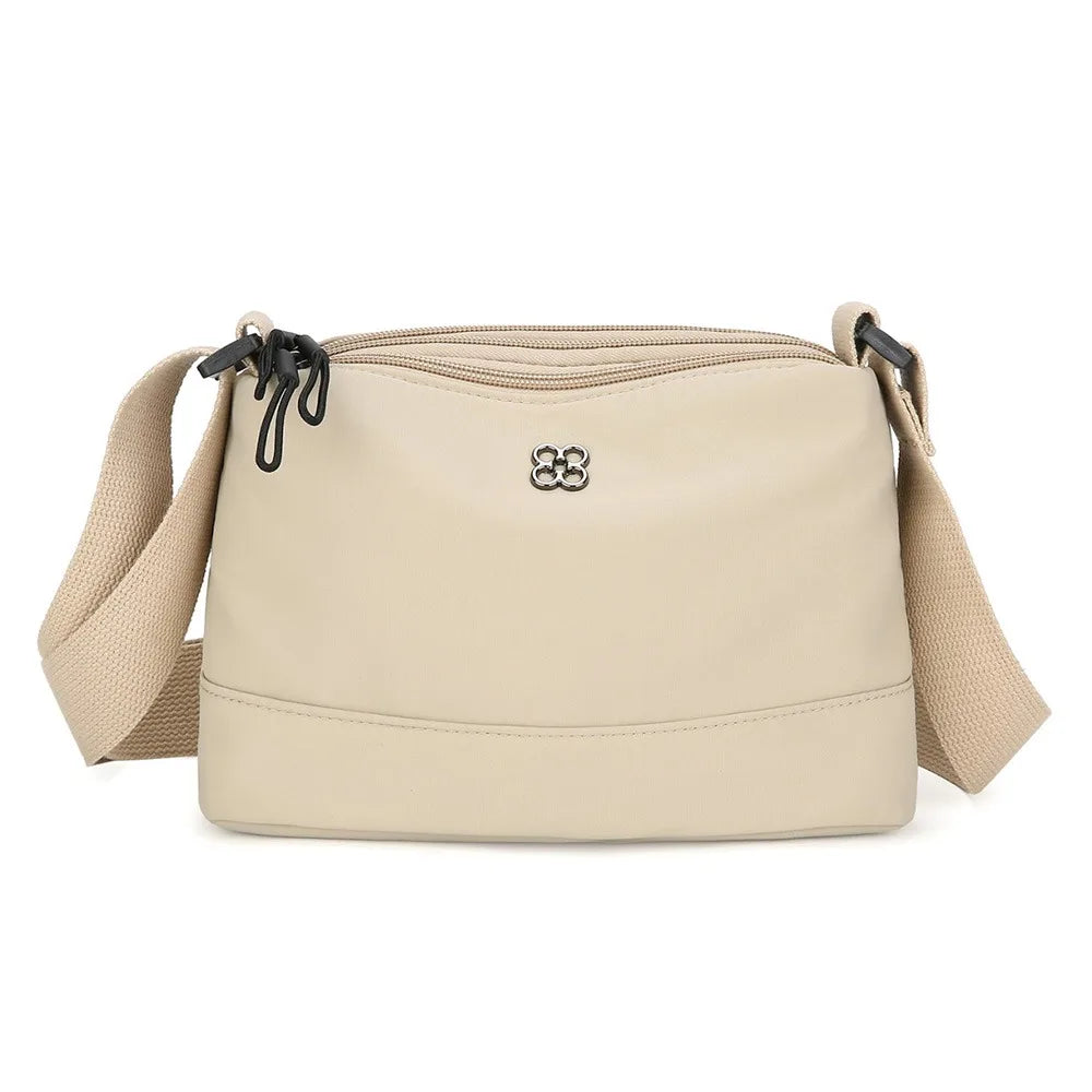 New Soft Nylon Cloth Women Shoulder Bag Multiple Pockets Casual Style Handbag Solid Color Crossbody Bags Girls