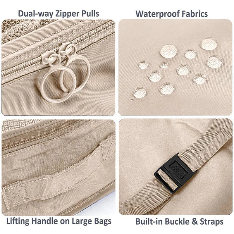 8/9PCS Set Packing Cubes For Travel Waterproof Clothes Underwear Shoes Toiletries Organizer Tidy Pouch Travel Storage Bag
